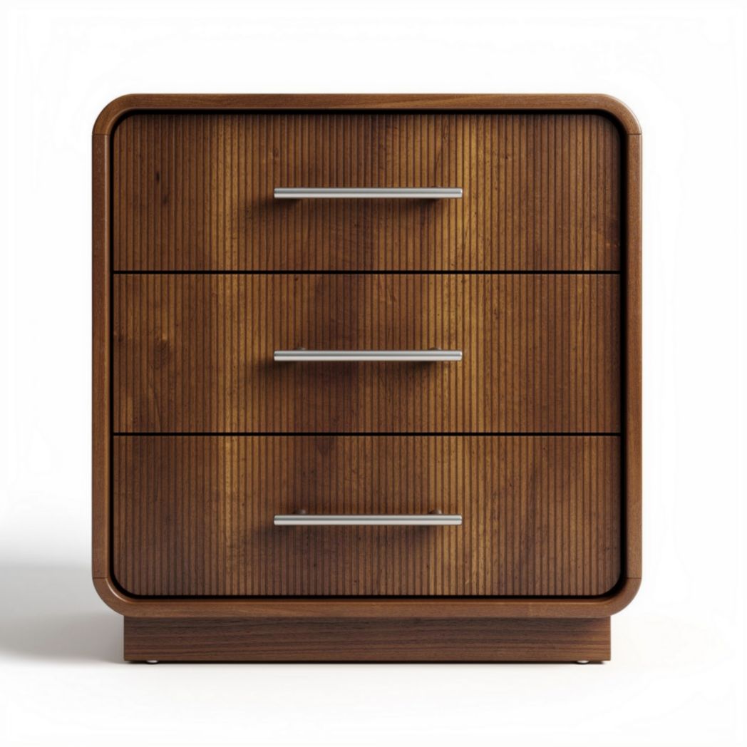 Comò in legno con tre cassetti finitura noce dimensioni 60 x 45 x 50cm