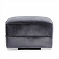 Pouf quadrato in velluto grigio con base in metallo dimensioni 50 x 50 x 40cm