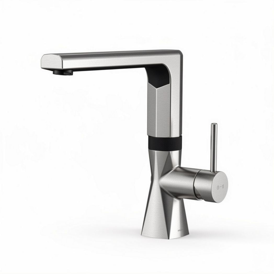 Rubinetto da cucina in acciaio inox con leva estraibile 20 x 15 x 30cm