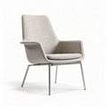 Poltrona design in tessuto grigio con struttura in metallo dimensioni 70 x 70 x 100cm